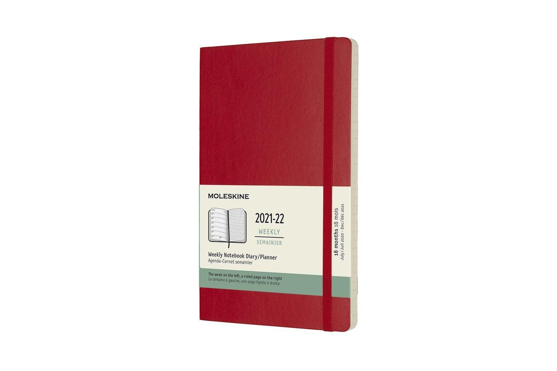 Terminkalender Moleskine 18 Monate Wochen Notizkalender 2021/2022 Large/A5, Scharl...