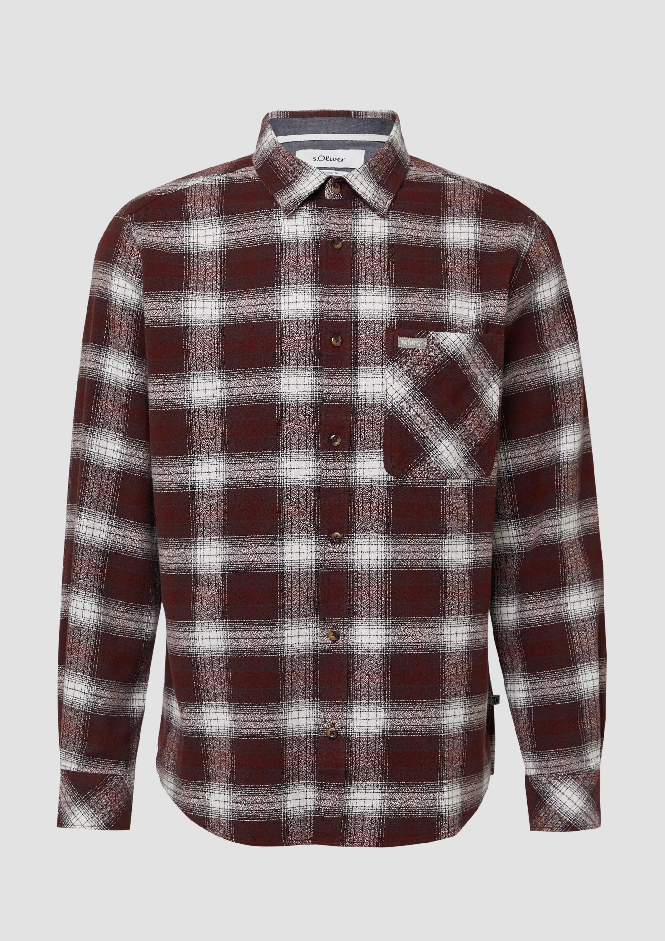 s.Oliver Langarmhemd Hemd Regular Fit: Kariertes Hemd aus Flanell