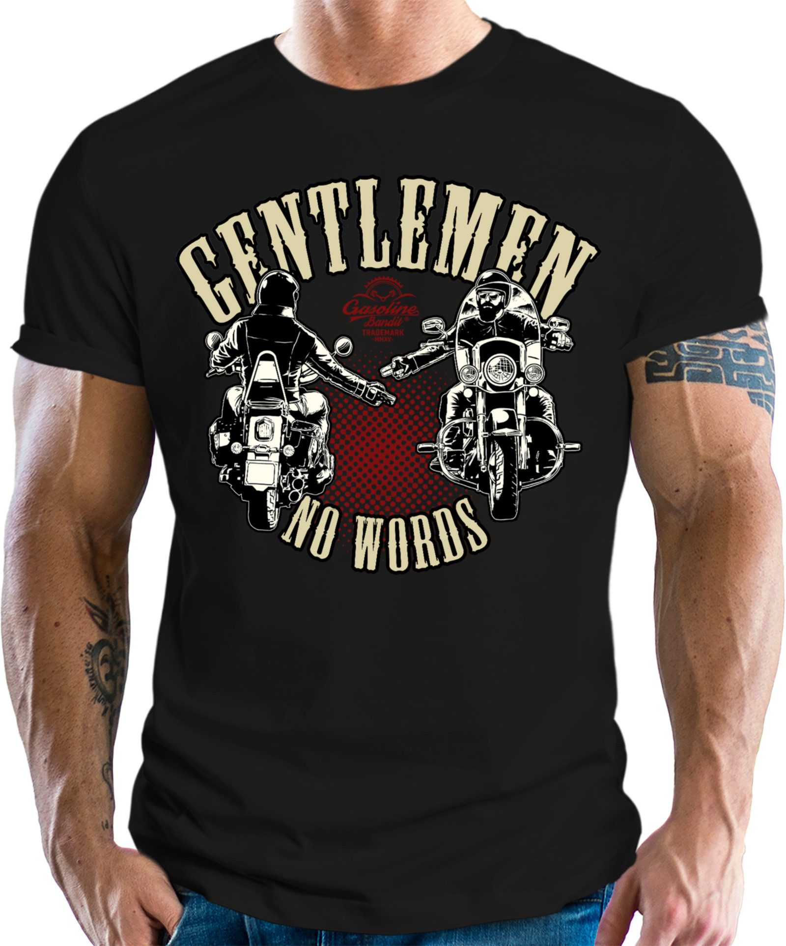 T-Shirt für Motorradfahrer und Biker: Gentlemen No Words