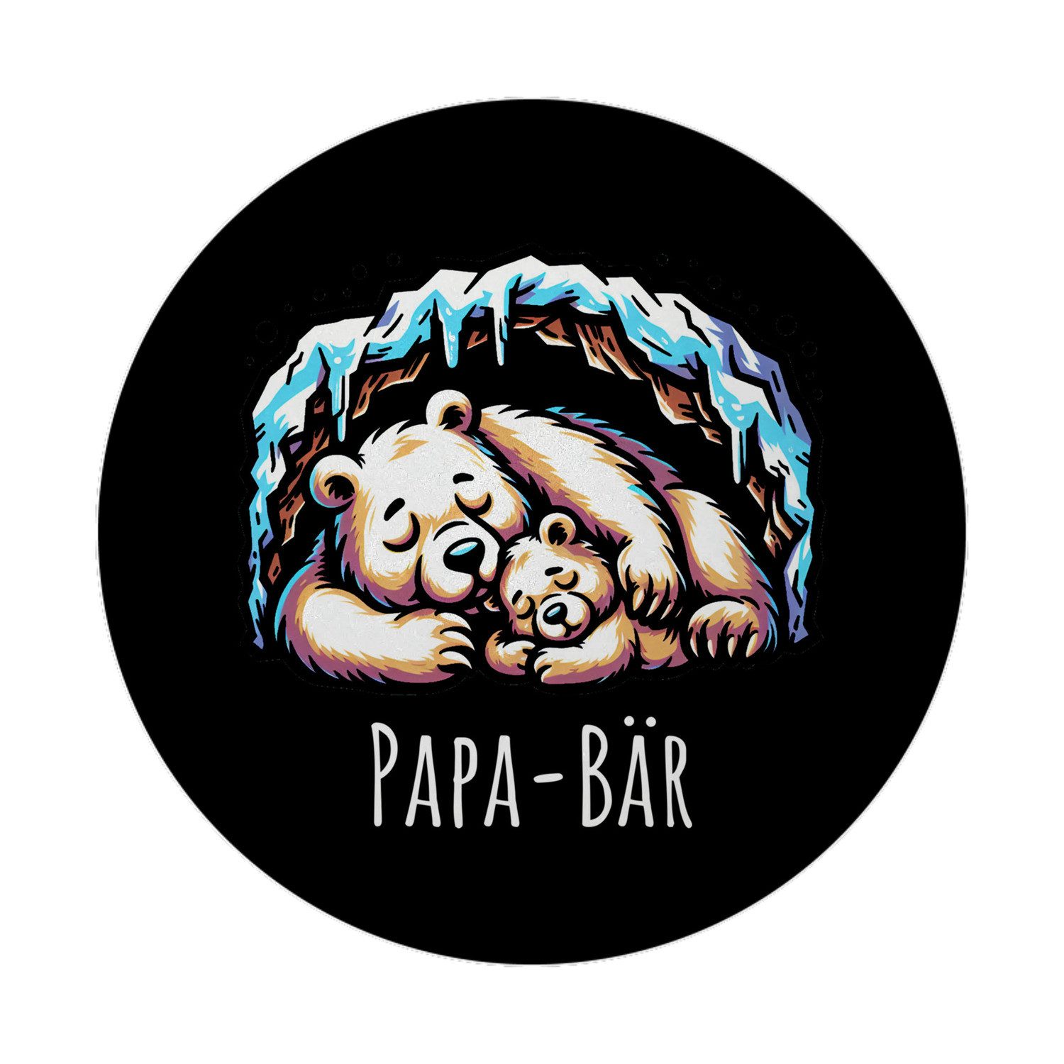 Magnet Bärenpapa Magnet mit Flaschenöffner rund mit Spruch Papa-Bär