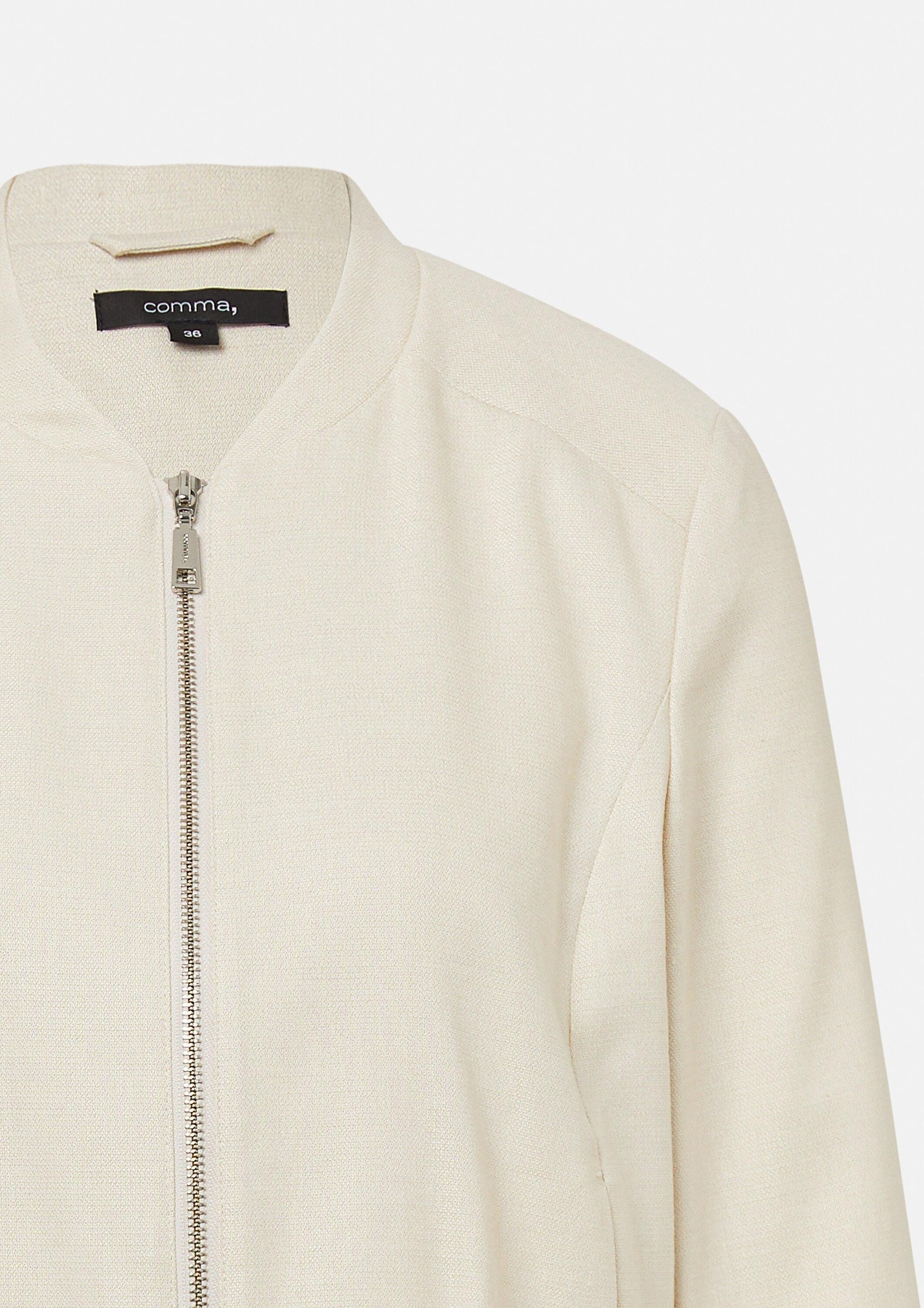 comma Funktionsjacke Indoor-Jacke Leinemix-Jacke im Boxy Fit