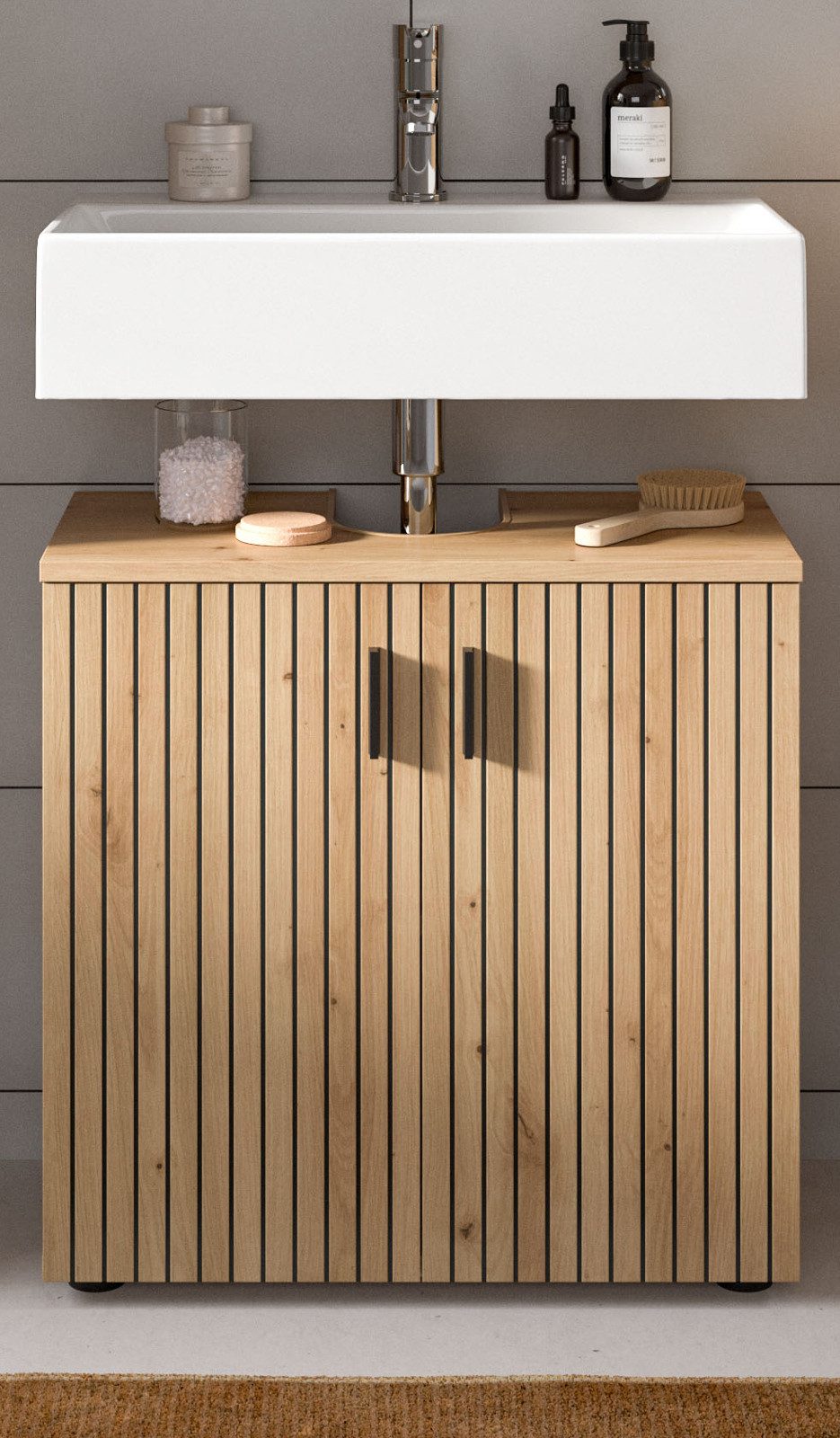 Inn.Furn Waschbeckenunterschrank Livia (Badezimmer Unterschrank in Artisan günstig online kaufen