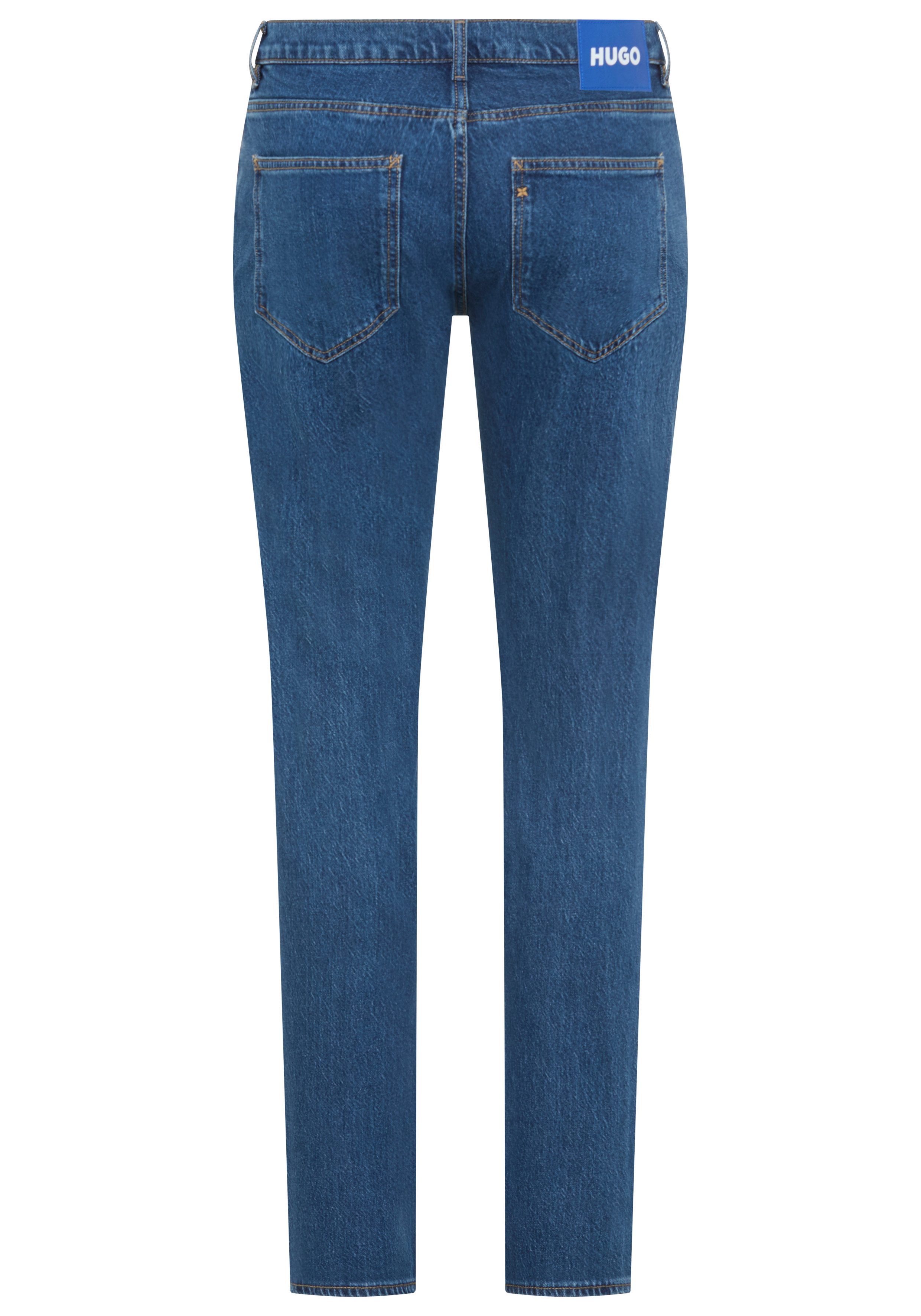 HUGO Slim-fit-Jeans enger Beinverlauf, mittlere Bundhöhe, stone washed