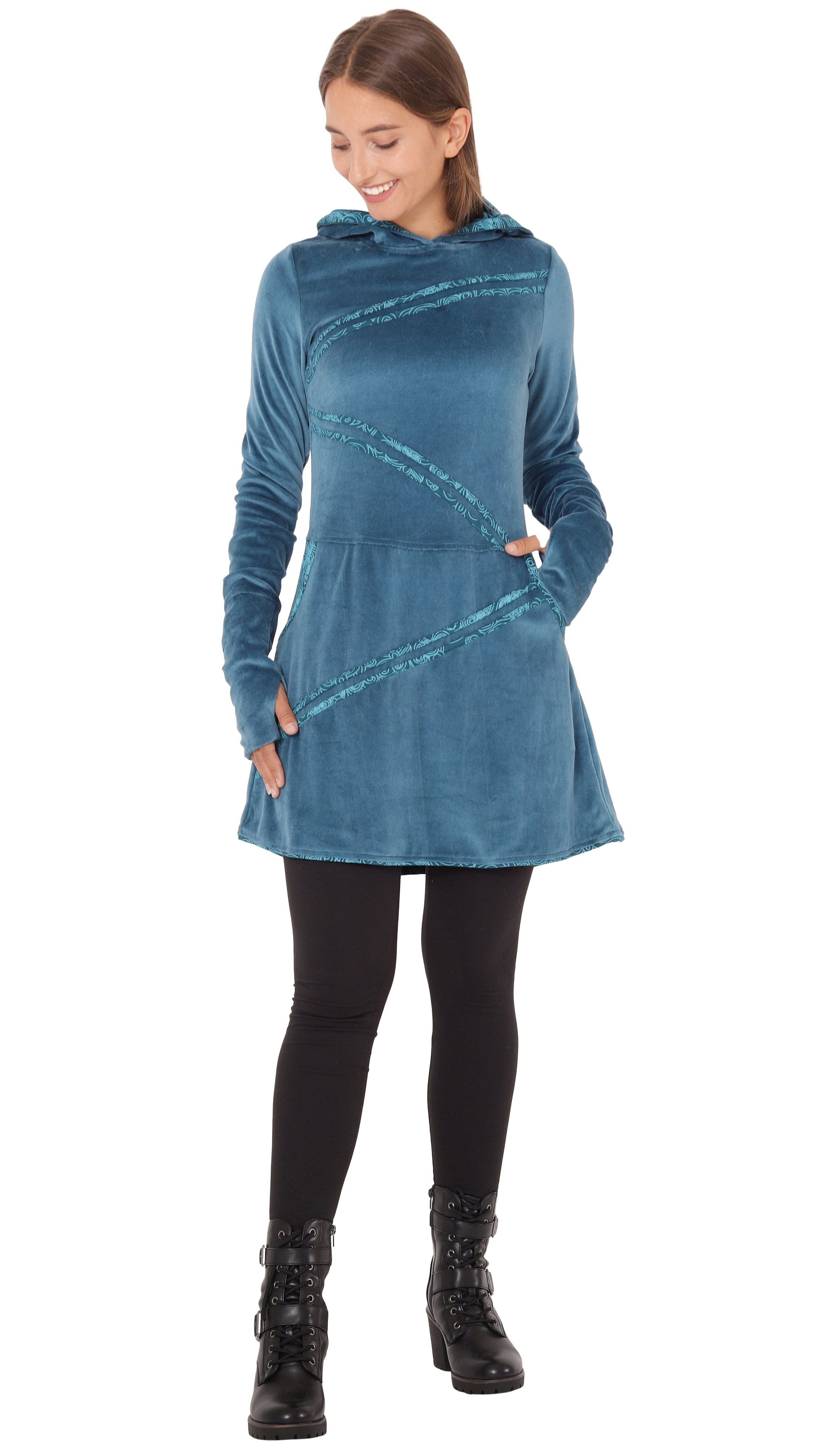 PUREWONDER Samtkleid Winterkleid dr18 mit Kapuze günstig online kaufen