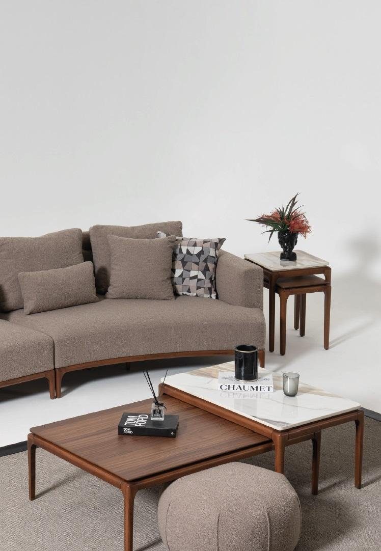 JVmoebel Couchtisch, Wohnzimmer 2x Couchtisch Tisch Luxus Design Möbel Braune Tische 2tlg.