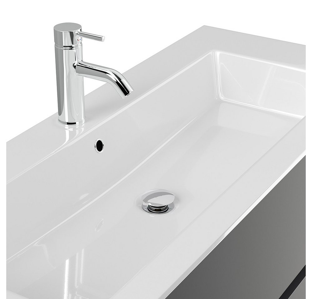 Thumbnail - Lomadox Waschtisch LIVIGNO-02, 120cm breit, Mineralgusswaschbecken, graphit matt