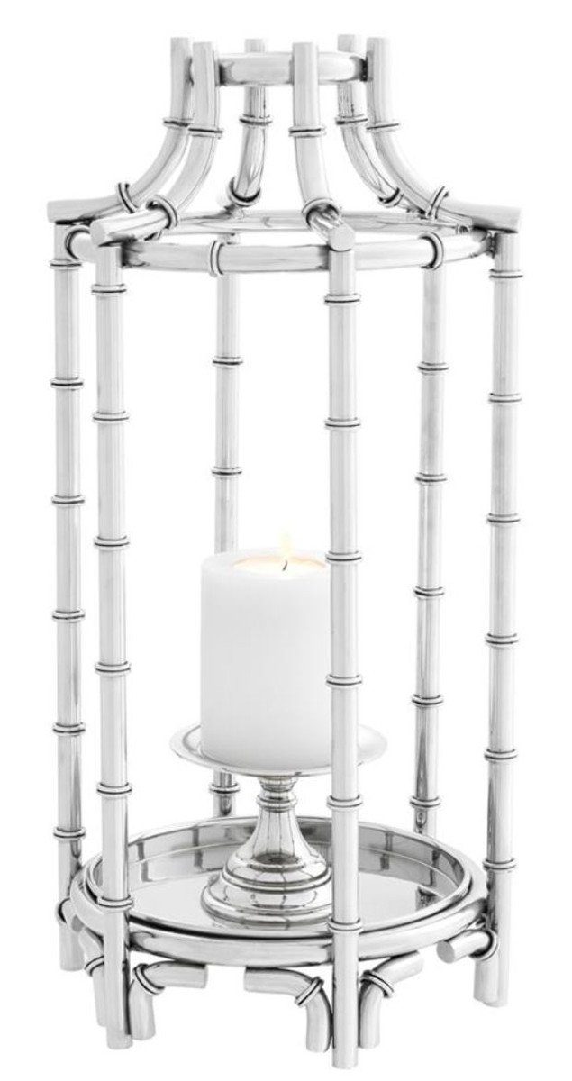 Kerzenleuchter Kerzenleuchter / Kerzenhalter Silber 30,5 x 30,5 x H. 60,5 cm - Luxus Hotel Restaurant Accessoires