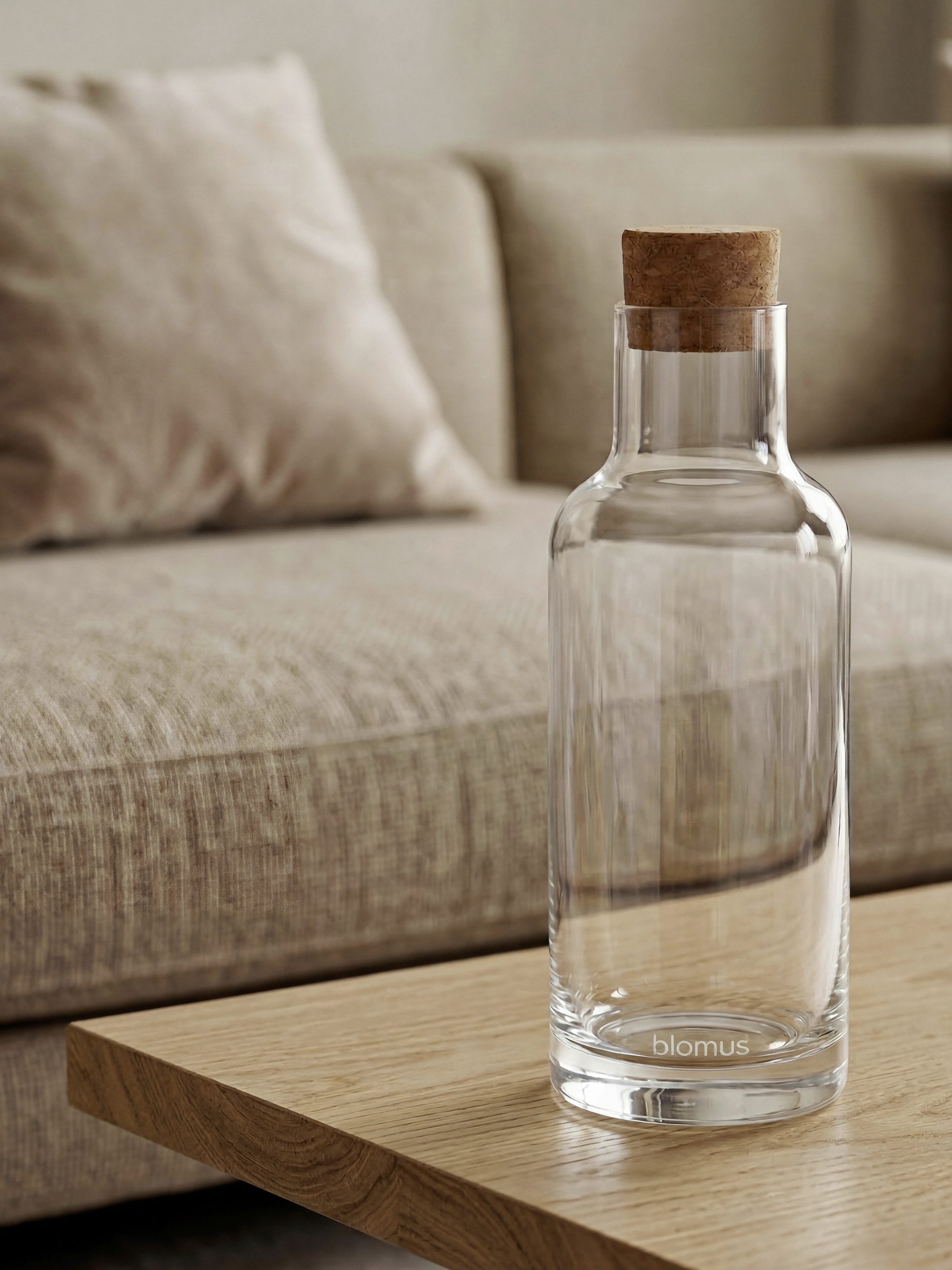 blomus Wasserkaraffe -HYDRA- Karaffe aus Glas, mit Korkdeckel, Wasserkrug, (1x Karaffe inkl. Korkdeckel), mundgeblasenes Glas, verschiedene Größen, raffinierte Eleganz