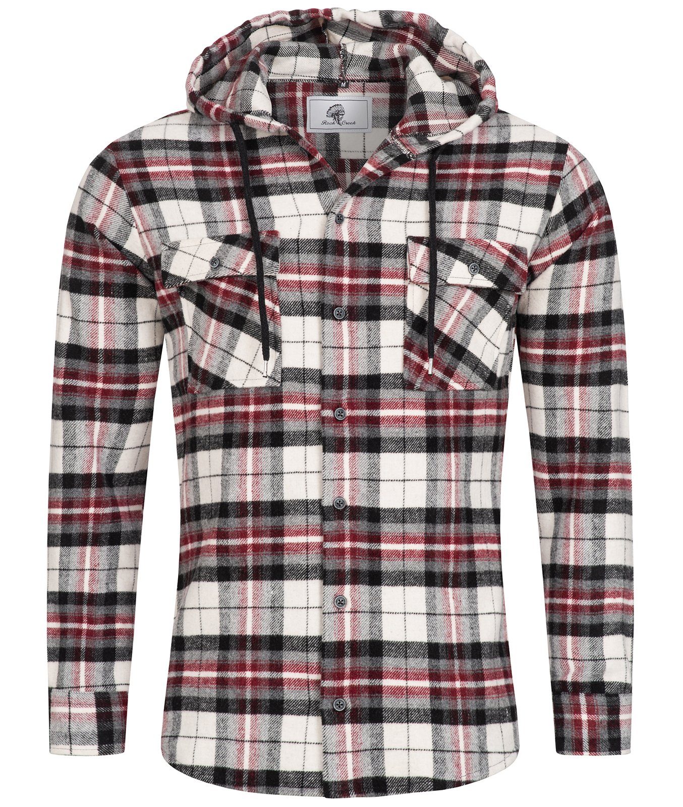 Rock Creek Flanellhemd Herren Hemd Flanellhemd mit Kapuze H-257