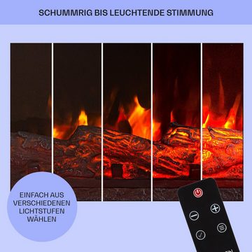 Klarstein Elektrokamin Etna, elektrischer Kamin mit Heizfunktion Heizlüfter elektrischer Kaminofen