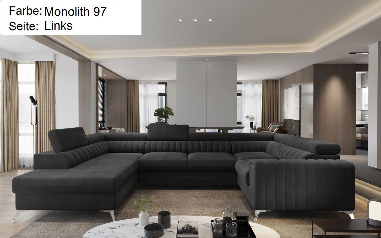 Lukas Möbel Wohnlandschaft Wohnlandschaft Linus mit Schlaffunktion Bettkast günstig online kaufen