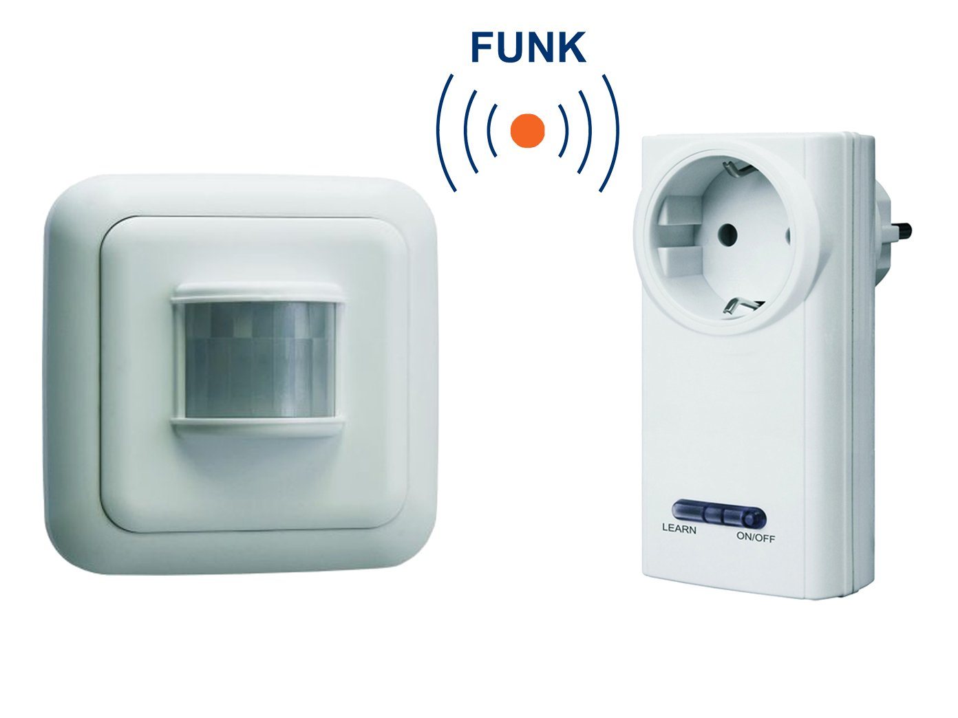 Thumbnail - smartwares Funksteckdose, bis zu 6 Empfänger, Smart Home Funk Set Steckdose & Bewegungsmelder, Präsenzmelder innen