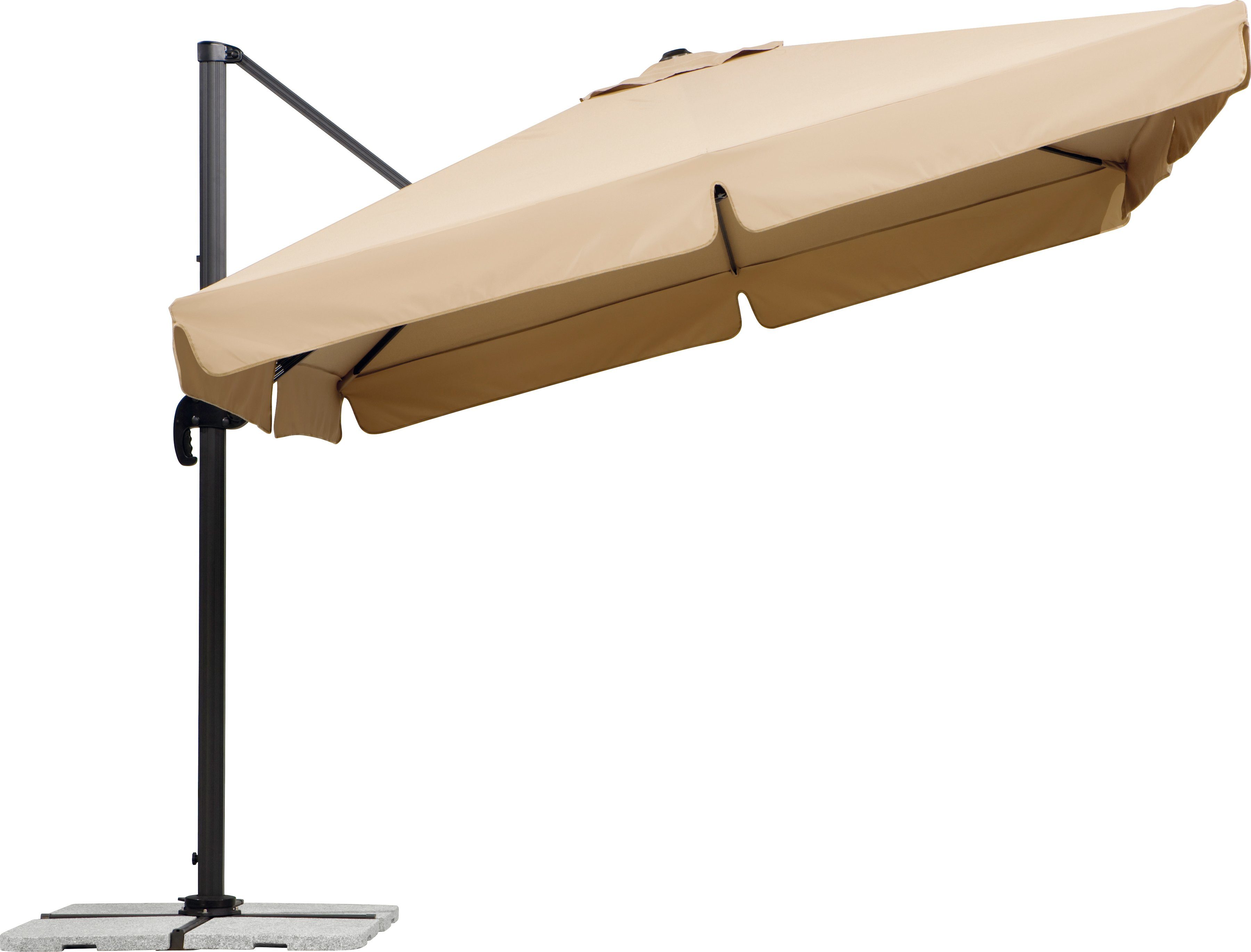 Schneider Schirme Ampelschirm »Rhodos«, LxB: 300x300 cm, mit Schutzhülle  und Schirmständer, ohne Wegeplatten online kaufen | OTTO