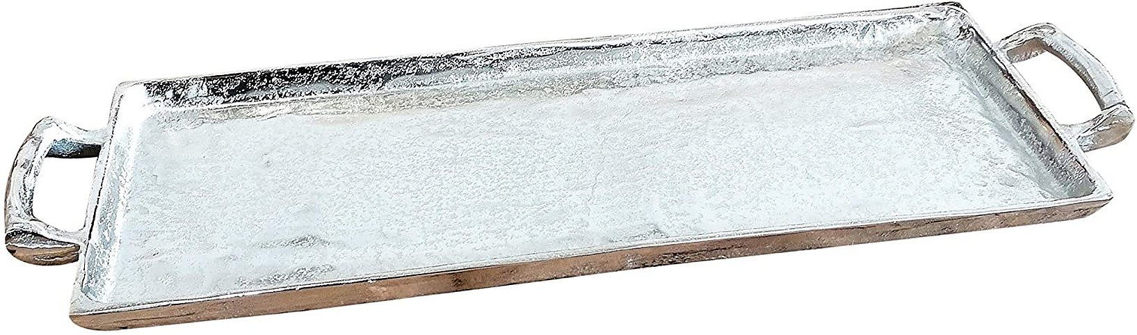 MichaelNoll Dekotablett Tablett Aluminium Griffe Serviertablett Metall - 42 / 65 / 82 / 112cm