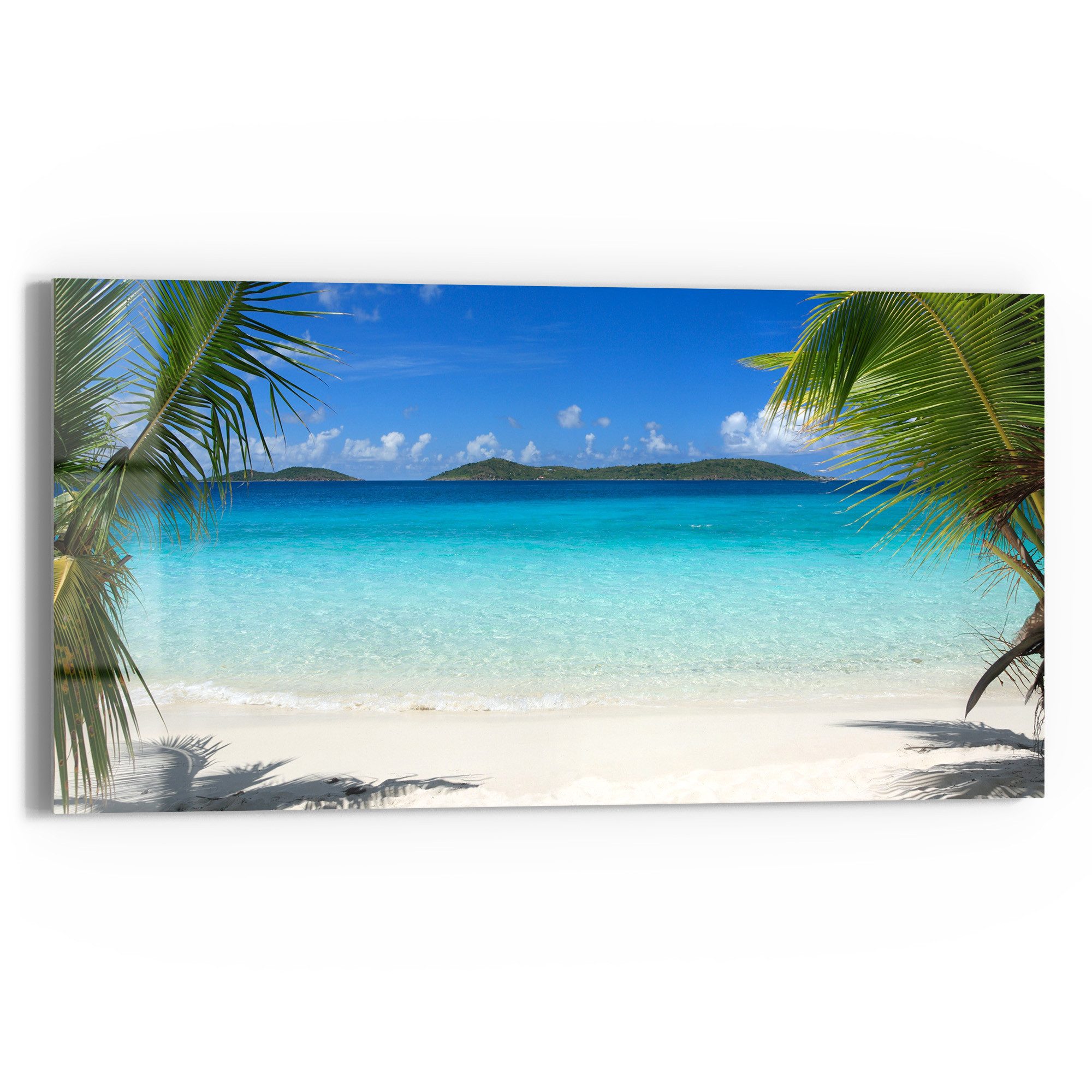 DEQORI Glasbild 'Tropisches Meeresidyll', 'Tropisches Meeresidyll', Glas Wandbild Bild schwebend modern