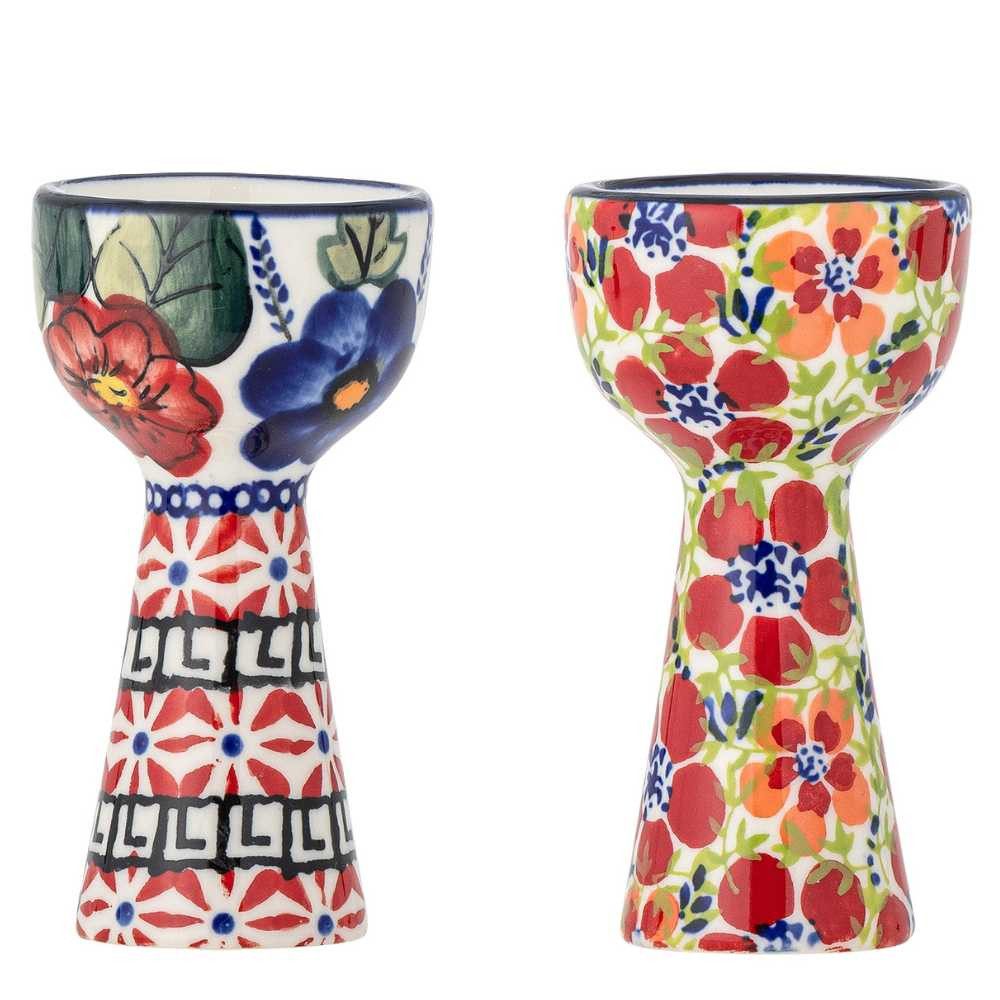 Bloomingville Eierbecher Bloomingville Eierbecher FLORIST mit Blumen Muster 2er Set