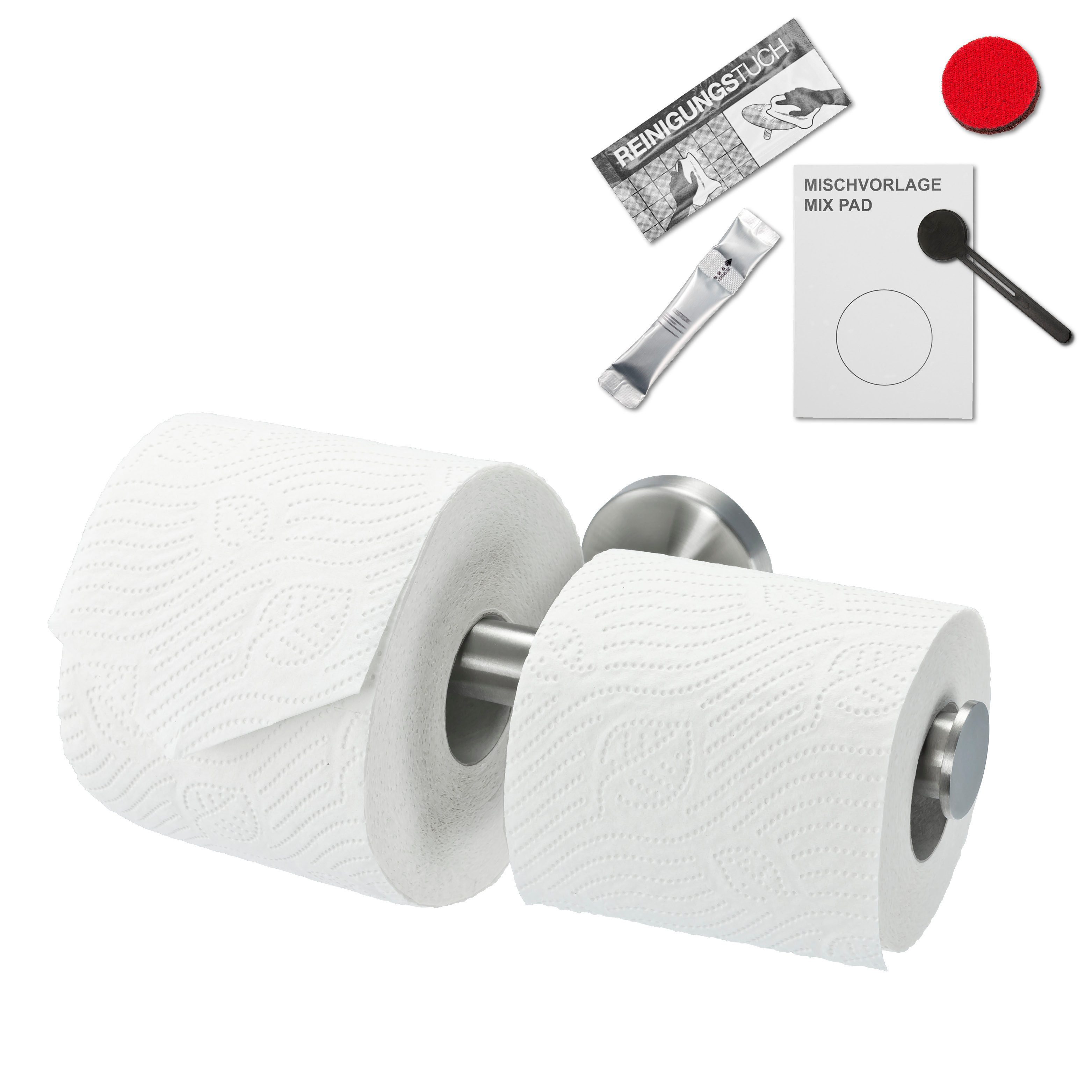 Toilettenpapierhalter Mit Ablage Aus Holz & Metall – Selbstklebend Oder Schraubbar, Mattschwarz