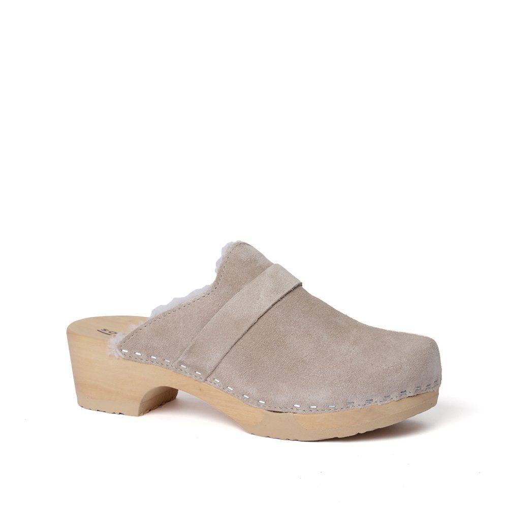 Softclox TAIRA Kaschmir/LF taupe (natur), Winter, Holz, Clogs, Damen, bequem Clog