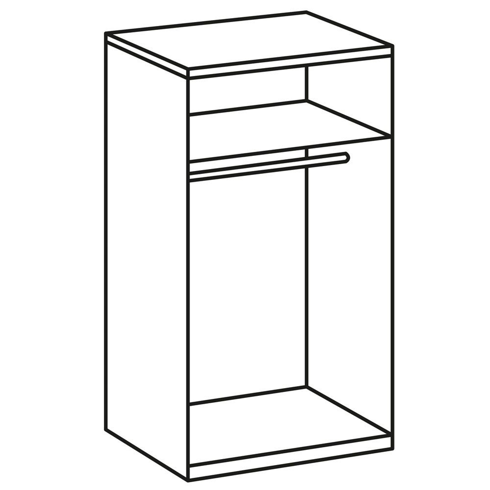 Wimex Kleiderschrank Newport (2-türig, mit Kleiderstangen, mit Einlegeböden, 1-St., moderne Optik, 2-türig, mit Kleiderstangen, mit Einlegeböden) 90x58x208cm weiß 2-türig