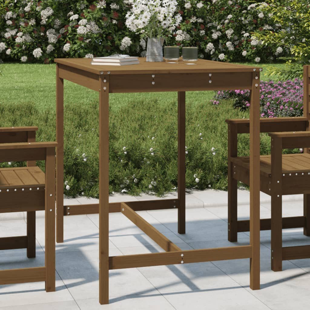 vidaXL Gartentisch Gartentisch Honigbraun 121x82,5x110 cm Massivholz Kiefer (1-St)