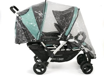 CHIC4BABY Geschwisterwagen Duo, melange mint, mit feststellbaren Doppelschwenk-Vorderrädern