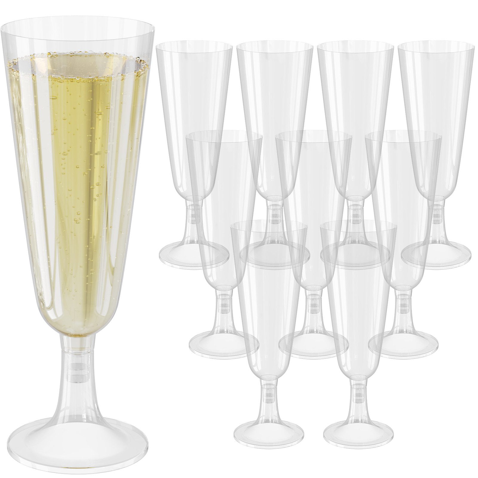 Wellgro Glas Sektgläser 150 ml Kunststoff transparent BPA-frei, 30-tlg.