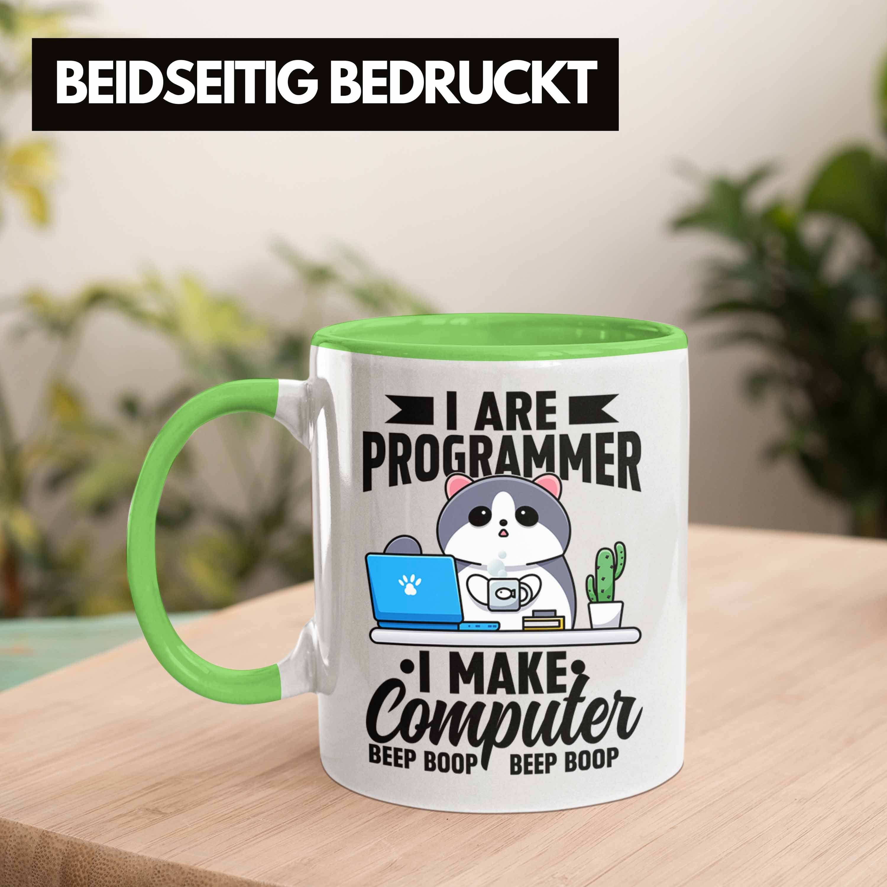 Humor - Grün Trendation Lustiger Lustige Geschenk Beep I Are Spruch Tasse I Boop Programmierer Computer Programmer Make Trendation Tasse