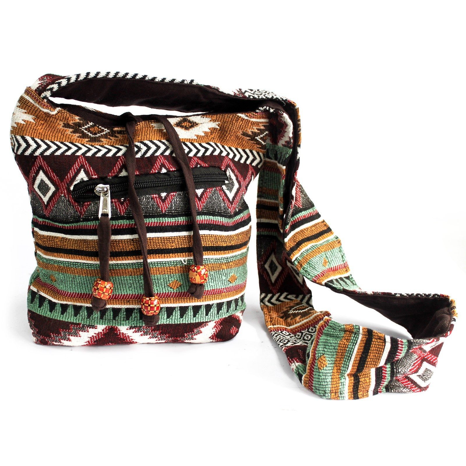 Tragetasche Jacquard-Taschen - braune Umhängetasche (mittelgr)