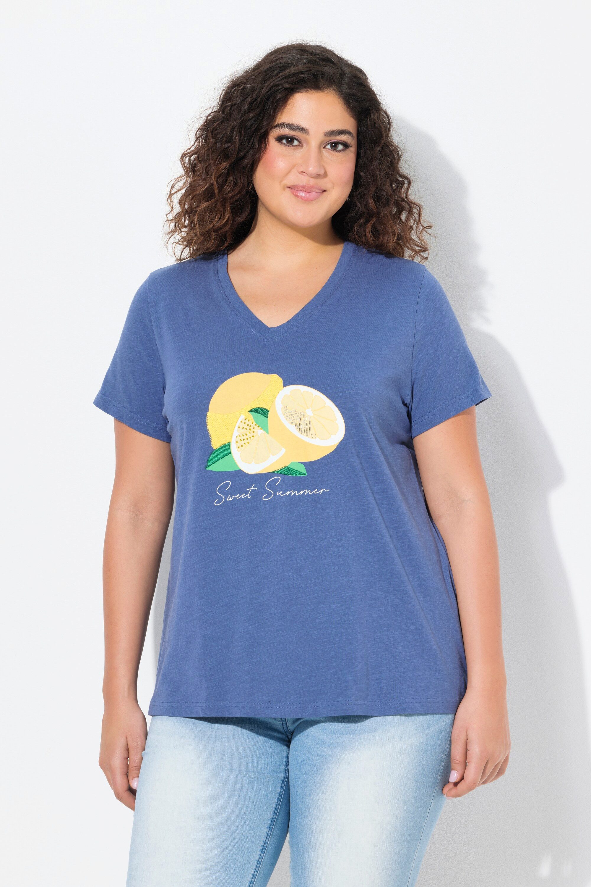 Ulla Popken T-Shirt T-Shirt Limonen A-Linie günstig online kaufen