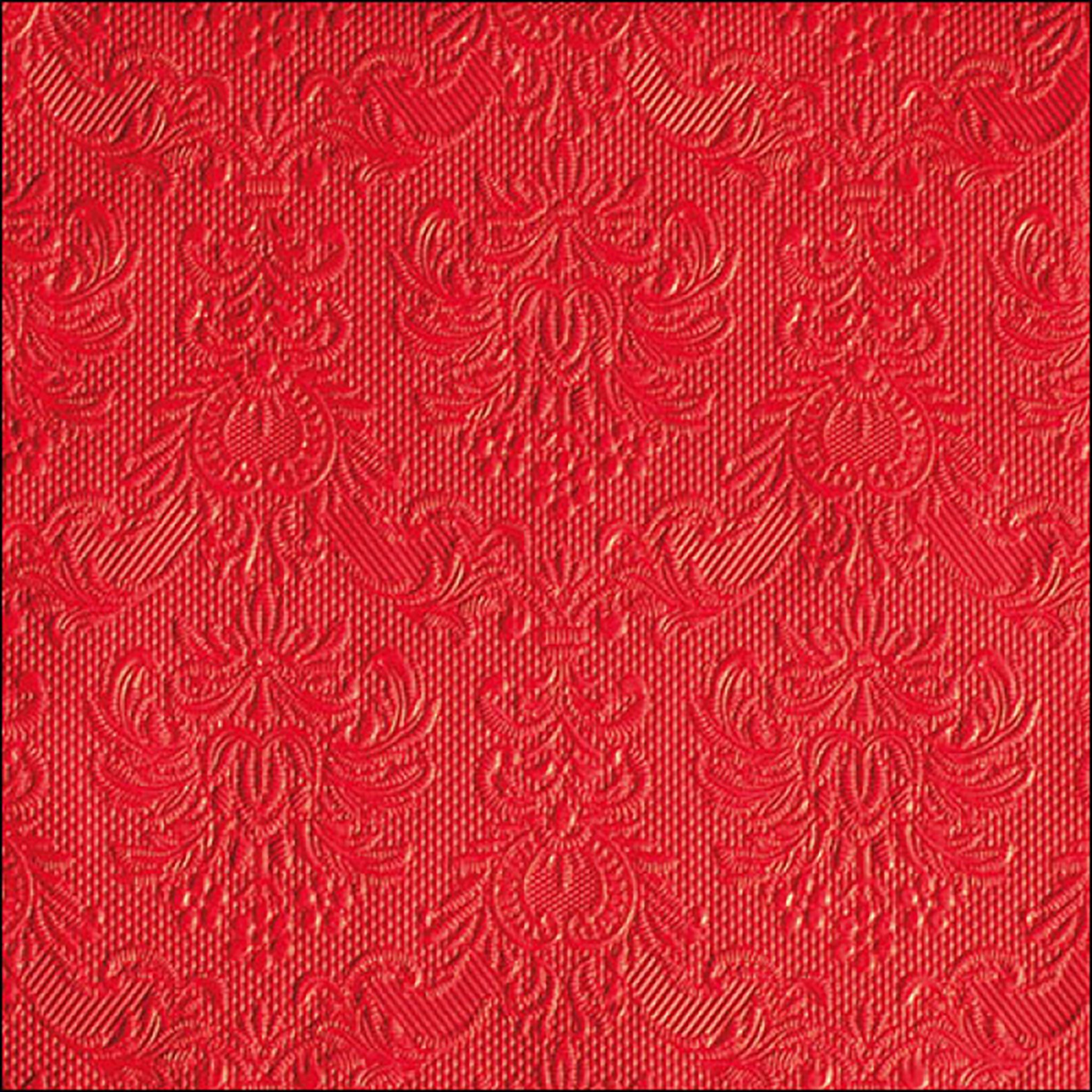 Ambiente Luxury Paper Products Papierserviette, Servietten Papier 33x33cm Elegance geprägt 15 Stück Rot