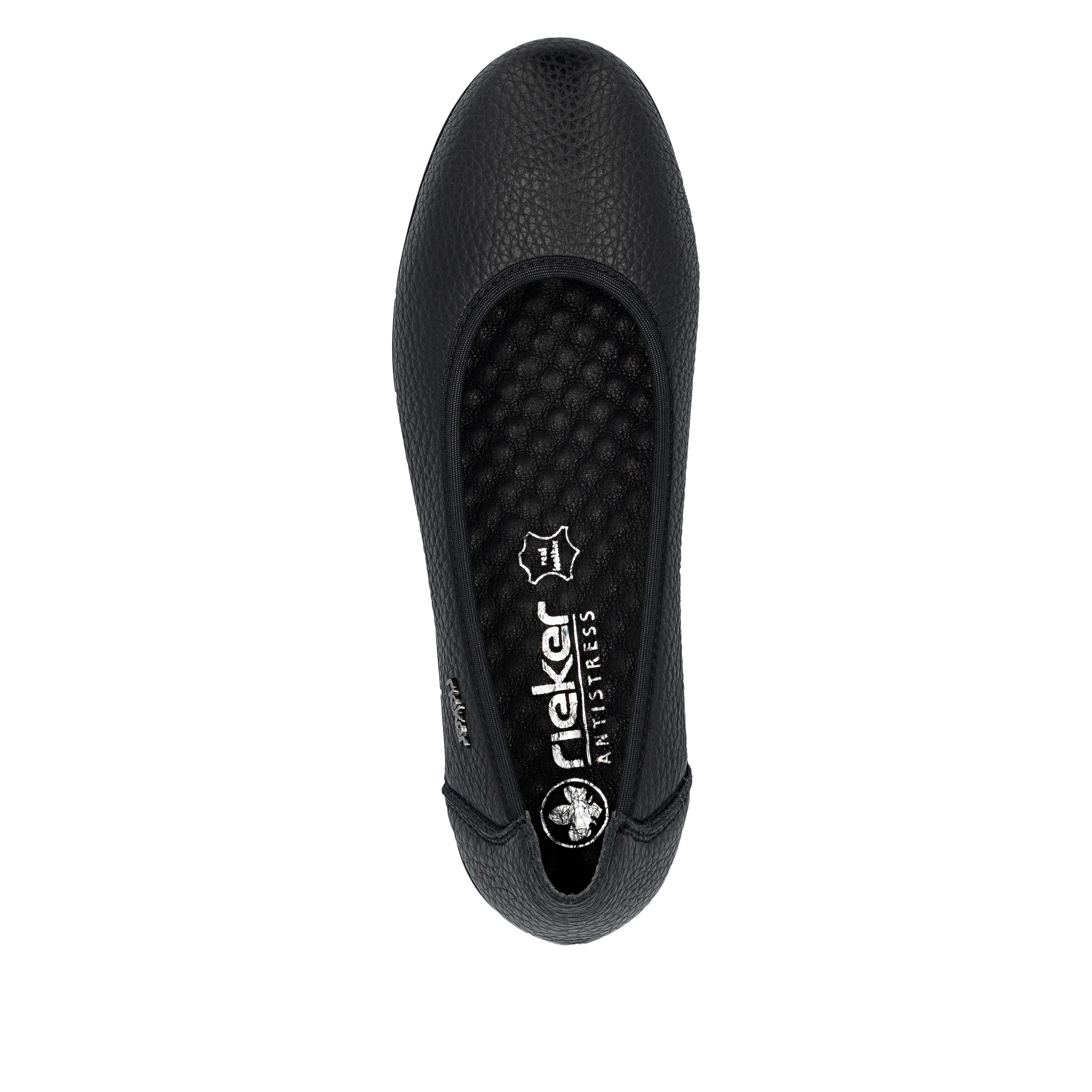 Rieker Keilpumps Ballerina, Schlupfschuh, Slipper mit leichter Struktur im Obermaterial