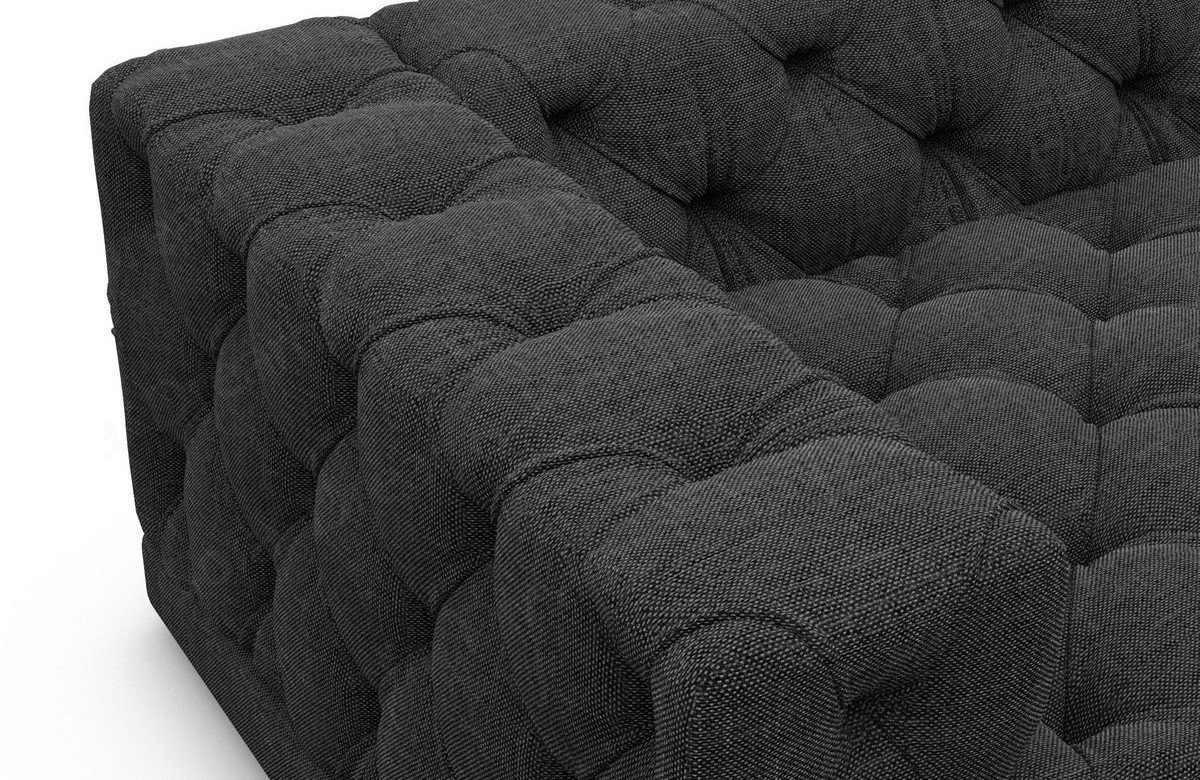 Palma Chesterfield schwarz99 Stoffsofa Sofa Strukturstoff U Wohnlandschaft Stil Polster Modern, Dreams Stoff Form Sofa Loungesofa,
