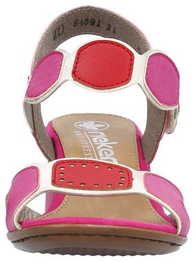 Rieker Sandalette, Sommerschuh, Sandale, Blockabsatz,mit praktischem Klettverschluss