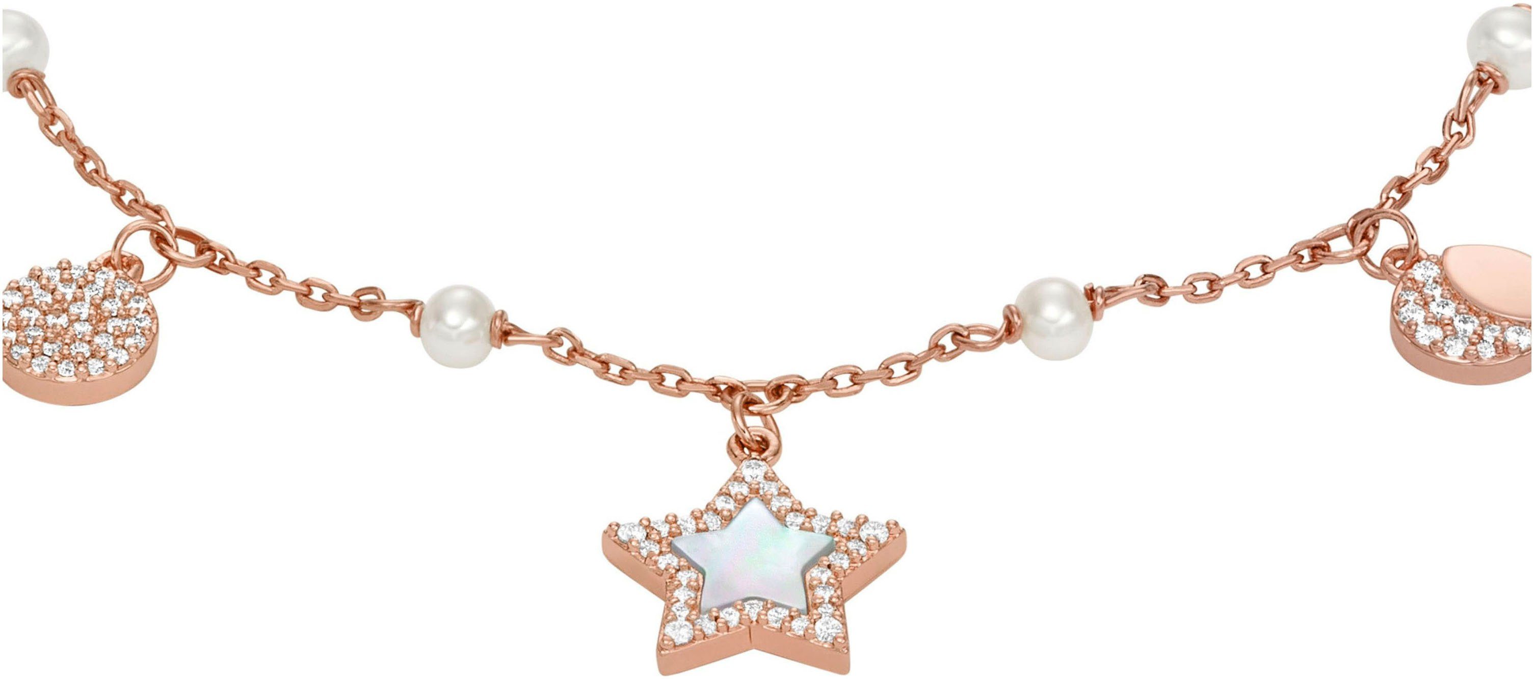 Emporio Armani Armband Schmuck Geschenk Metall Armkette SENTIMENTAL Stern, mit Zirkonia (synth), Perlmutt und Süßwasserzuchtperlen