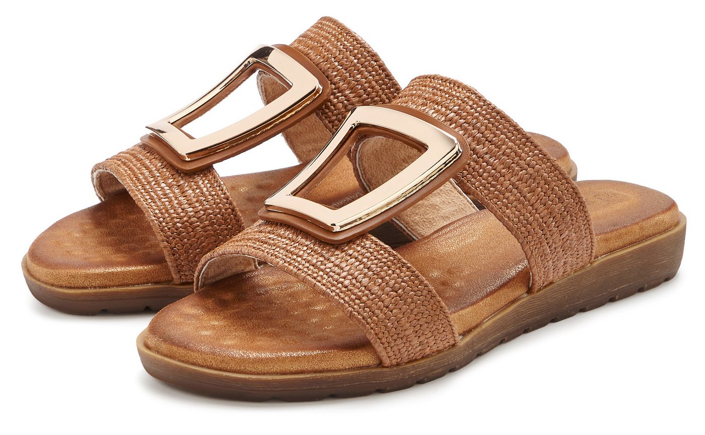 Vivance by Lascana Sandale, Sommerschuh, offener Schuh, Mule, Pantolette NEU mit modischem Schmuckelement und softer Innensohle