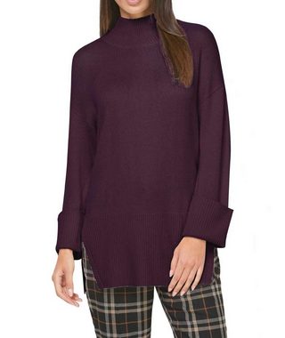 Rick by rick cardona Longpullover RICK CARDONA Damen Designer-Merino-Wollpullover, burgund