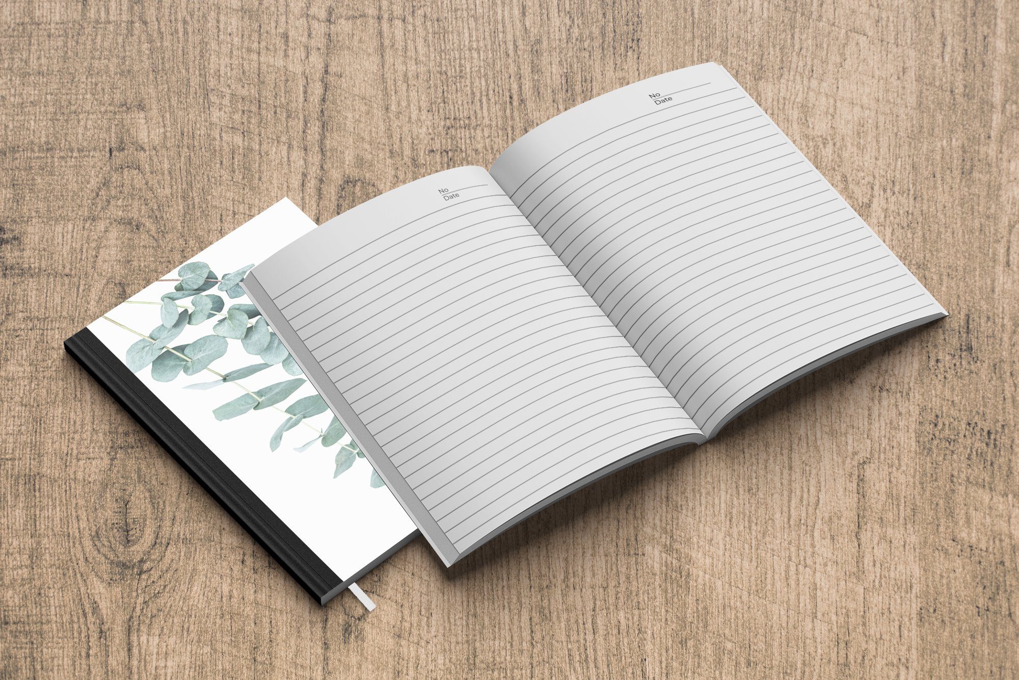Seiten, Tagebuch, Merkzettel, - Natur Grün A5, Notizbuch Pflanzen Weiß Notizheft, - Haushaltsbuch 98 - - Blätter, MuchoWow Journal,