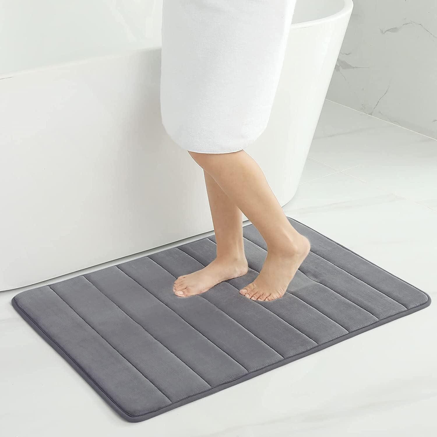 LuxusKollektion Schaum-Badematte Badezimmerteppich Memory Foam 60x90 Dunkelgrau