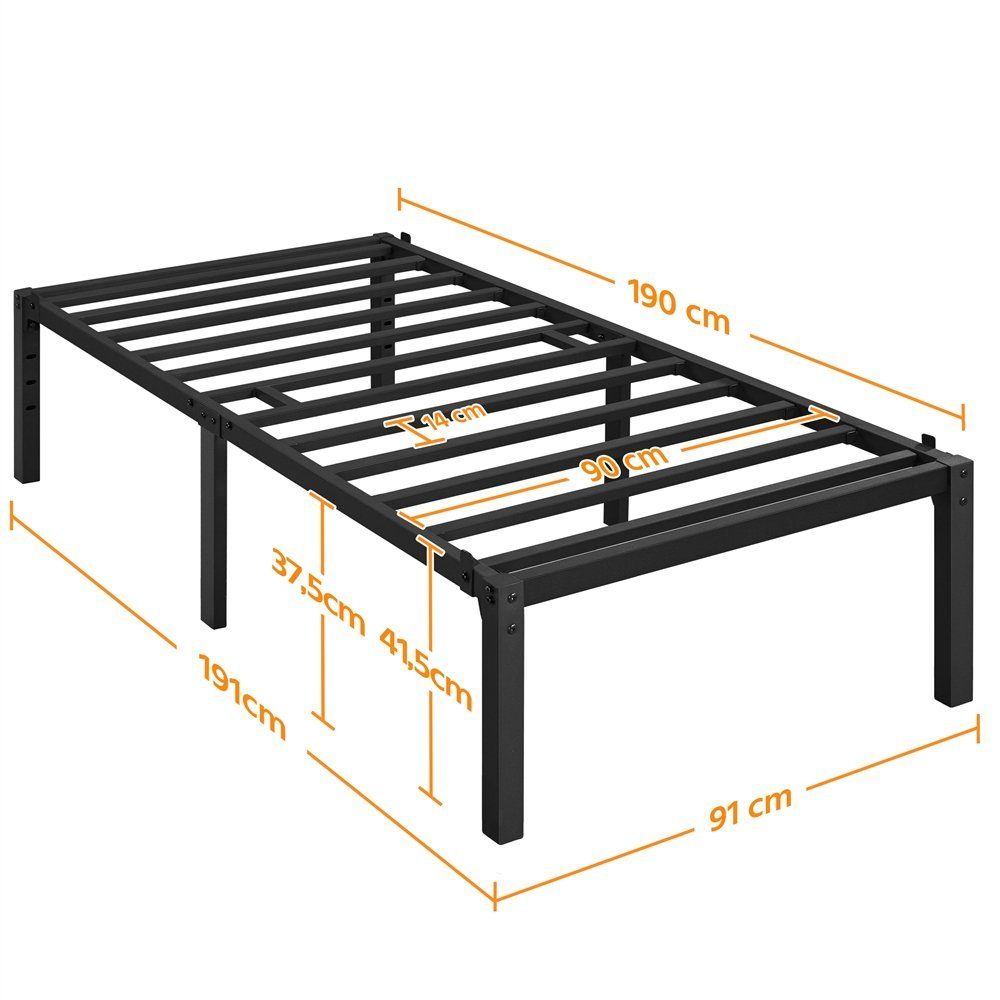 mit Yaheetech Jugendbett Modern Bettgestell, Lattenrost Metallbett