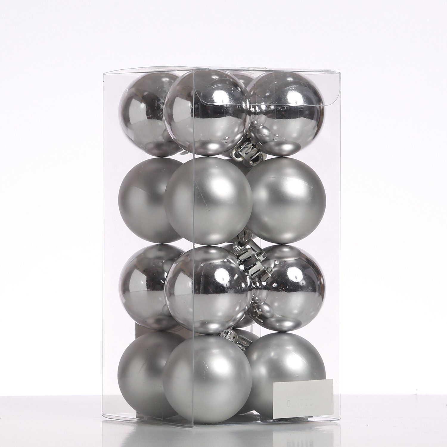 Weihnachtsbaumkugel Christbaumkugeln Weihnachtskugeln bruchfest 4cm silber 16er Set