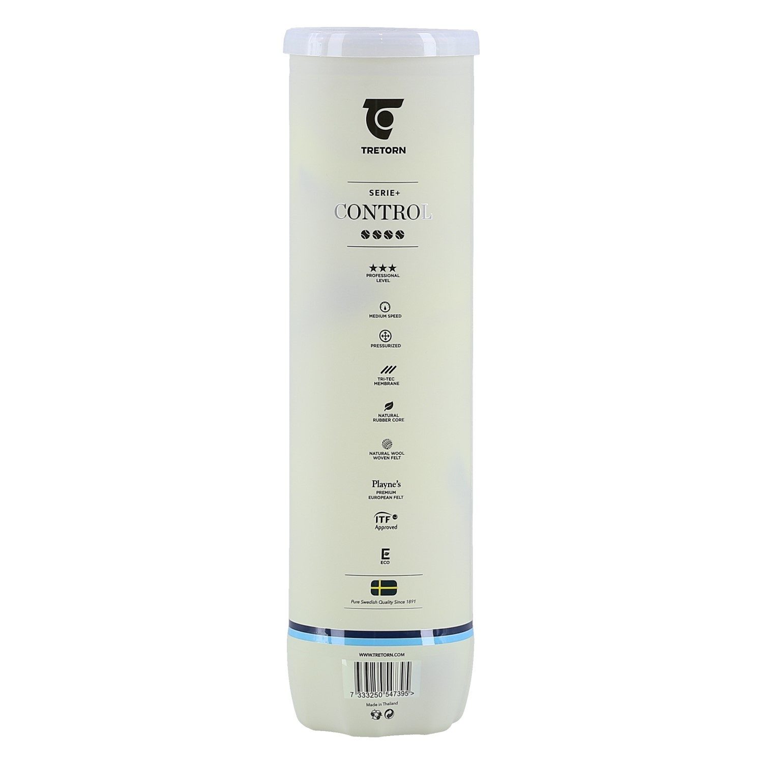 Tretorn Tennisball Serie+ Plus Control (weicher Kautschukkern) gelb 4er Dose
