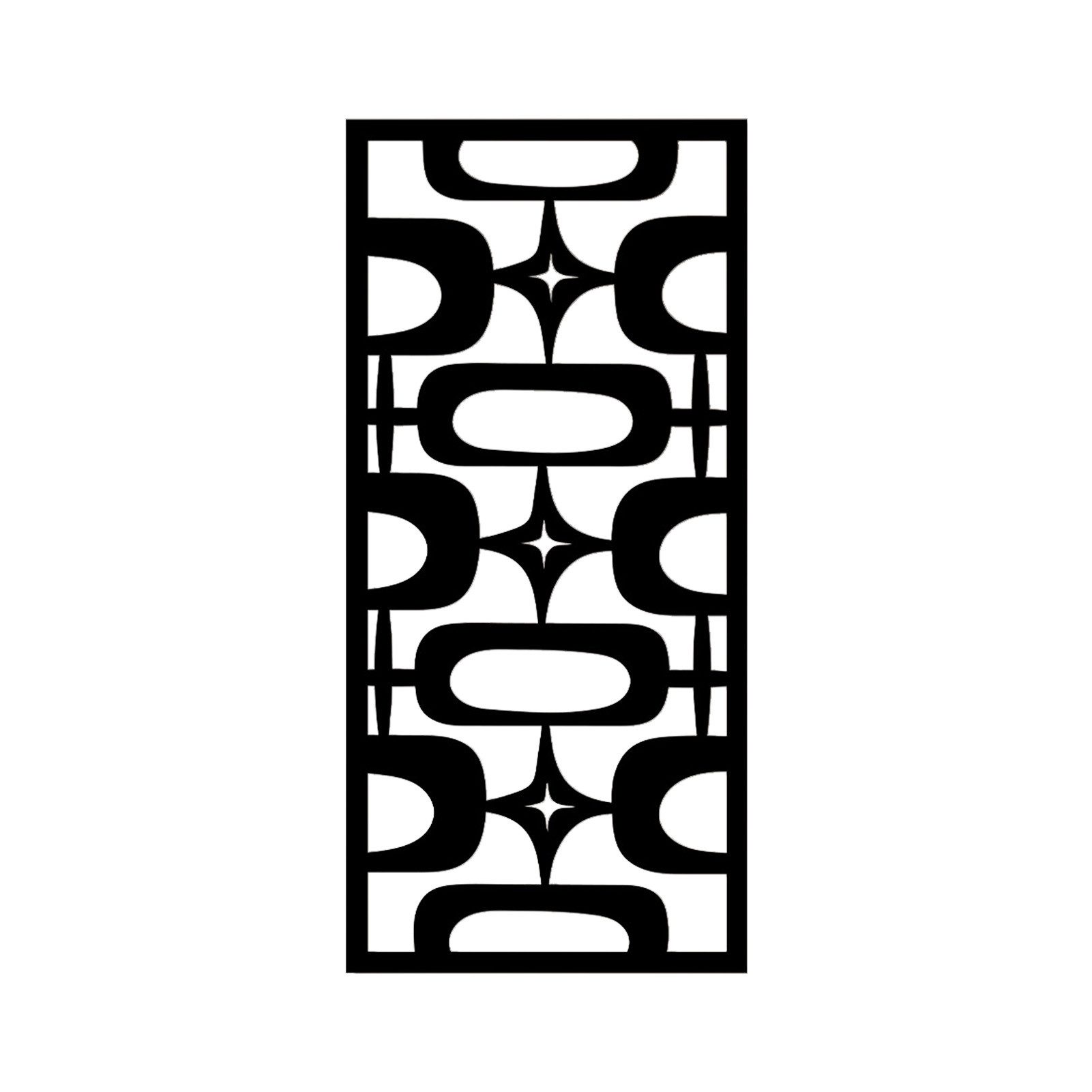 Jumpeak Wanddekoobjekt Rechteckige ovale Wanddekoration,Abstrakte Sterne,Geometrische Linien, Metallmaterial, 4 Farben, 4 Größen