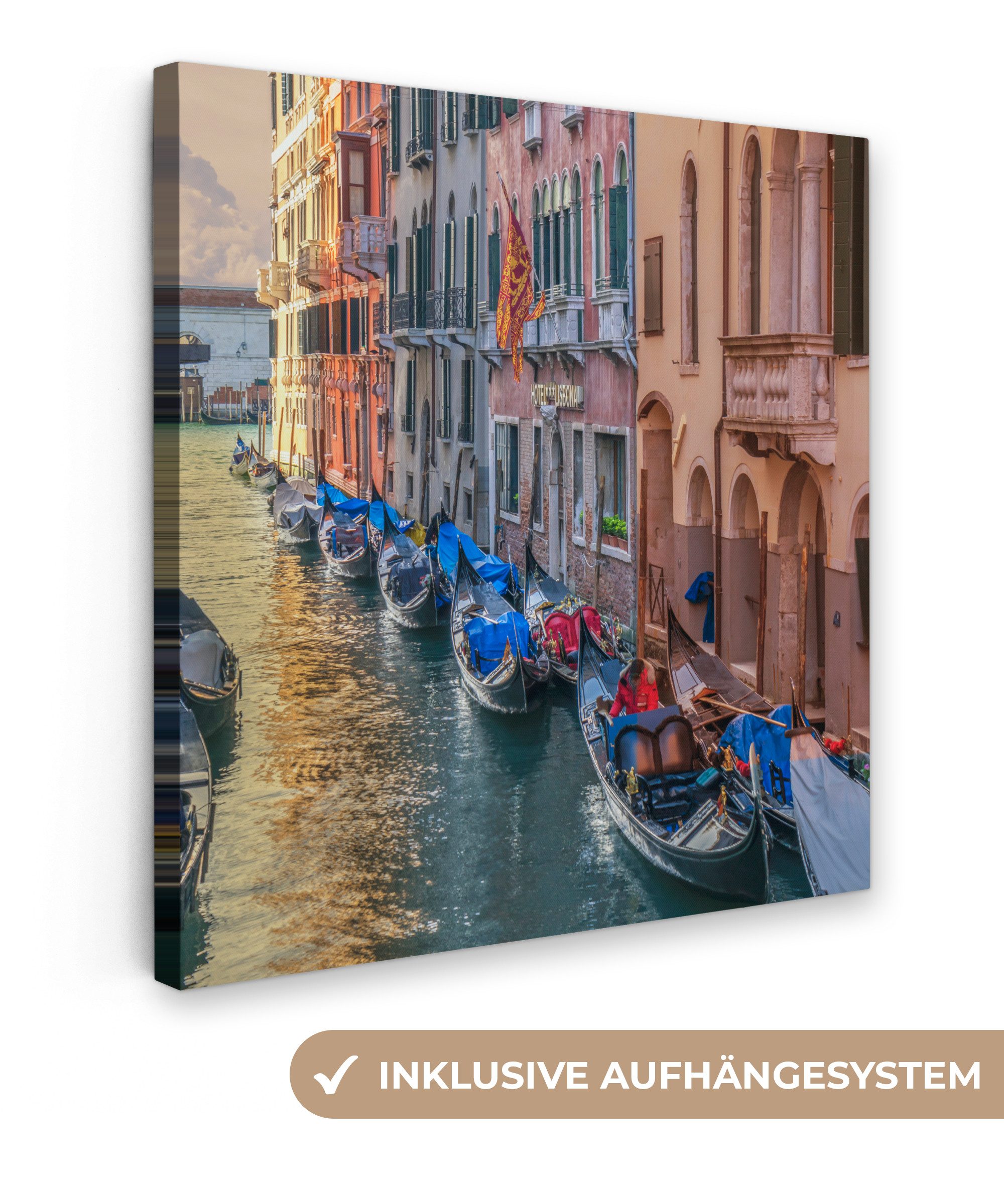 OneMillionCanvasses® Leinwandbild Venedig - Architektur - Italien, Fotodruck (1 St), Wandbild, Deko Schlafzimmer Wohnzimmer Flur 20x20 cm
