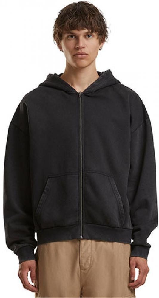 Build Your Brand Kapuzensweatjacke Vintage Heavy Zip Hoodie Herren Kapuzenjacke