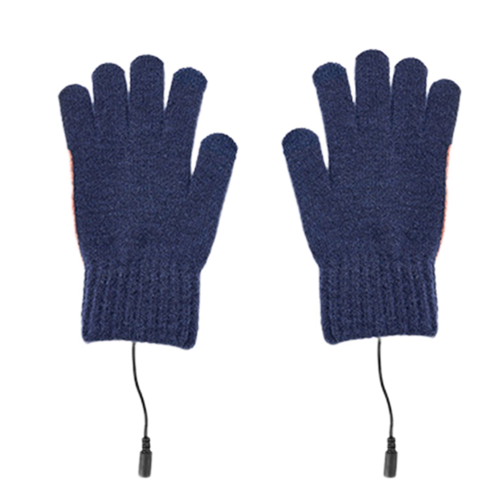 Fleecehandschuhe Fleecehandschuhe Navy blau Strickhandschuhe, USB-beheizte Sporthandschuh, Touchscreen, Blusmart Warmer