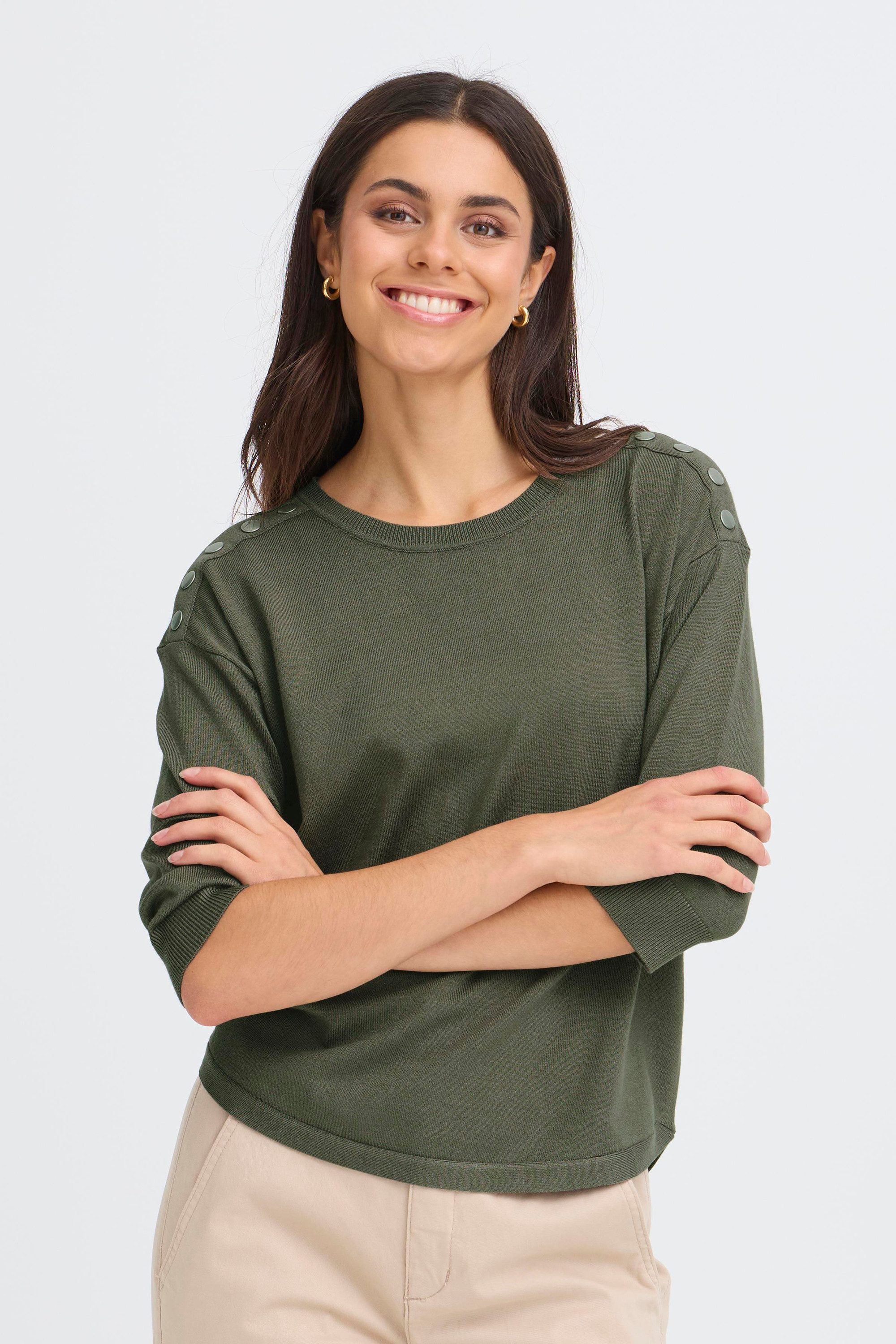 fransa Strickpullover Halblange Ärmel FRZUBASIC