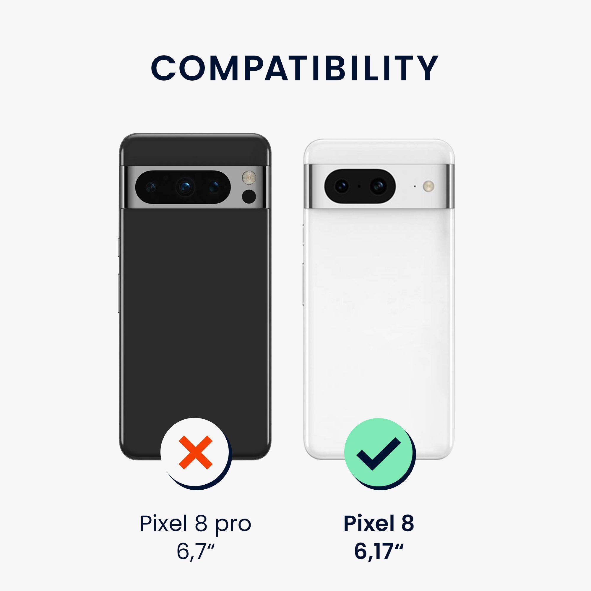 kwmobile Etui Hülle für Google Pixel 8, mit Metall Kette zum Umhängen - Silikon Handy Cover Case Schutzhülle