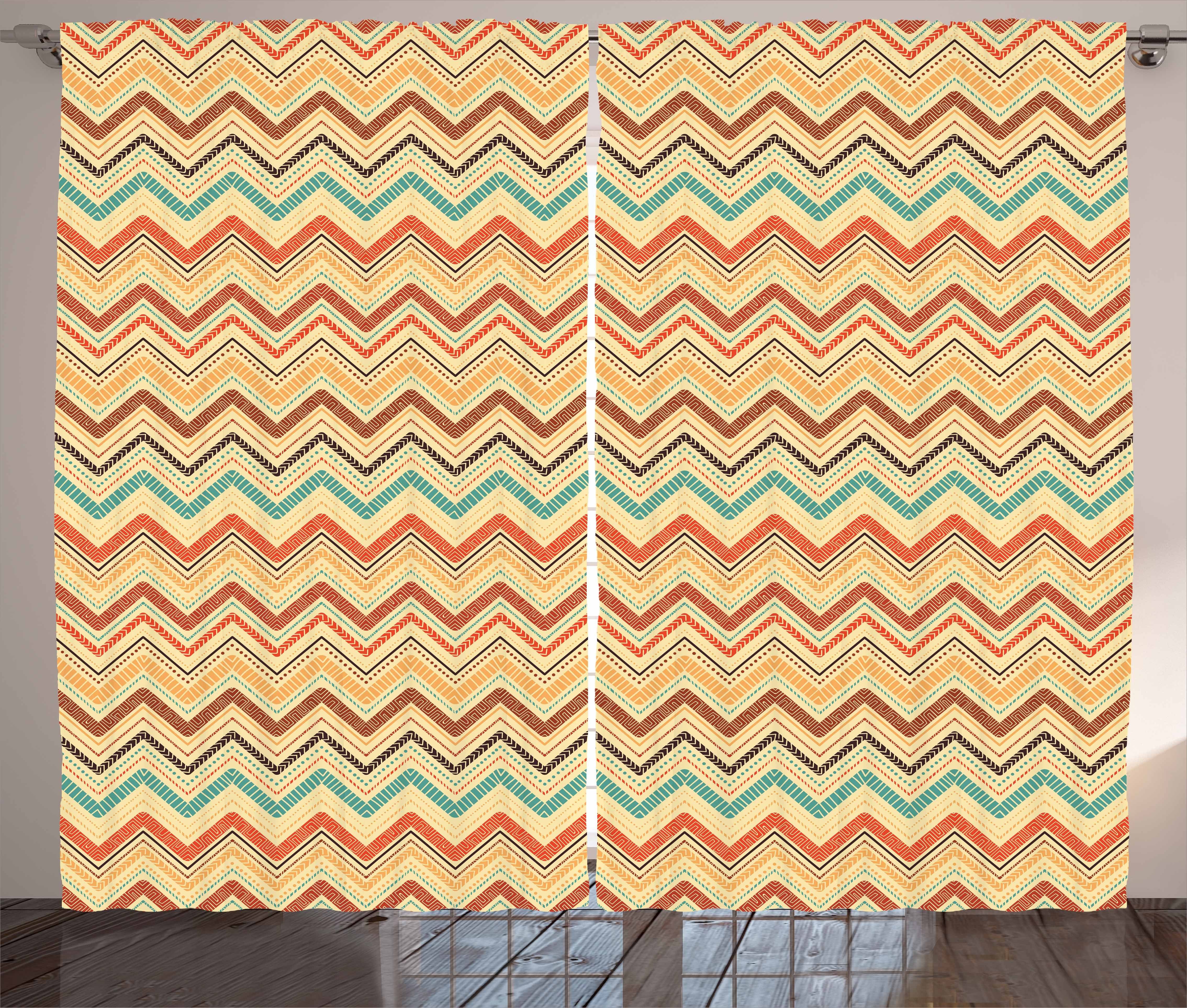 Gardine Schlafzimmer Kräuselband Stripes Bohemian mit Abakuhaus, Schlaufen Haken, und aztekisch Vorhang