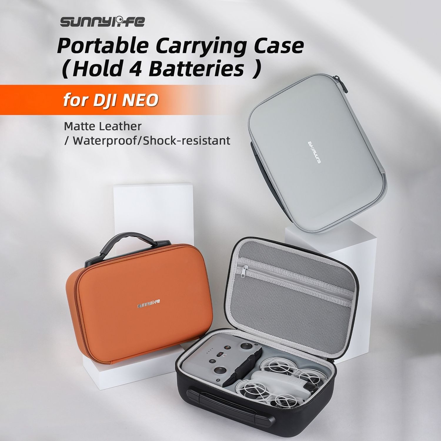 Wigento Für DJI Neo Sunnylife Tragetasche Aufbewahrungskoffer Zubehör Grau Zubehör Drohne – Bild 3 von 5