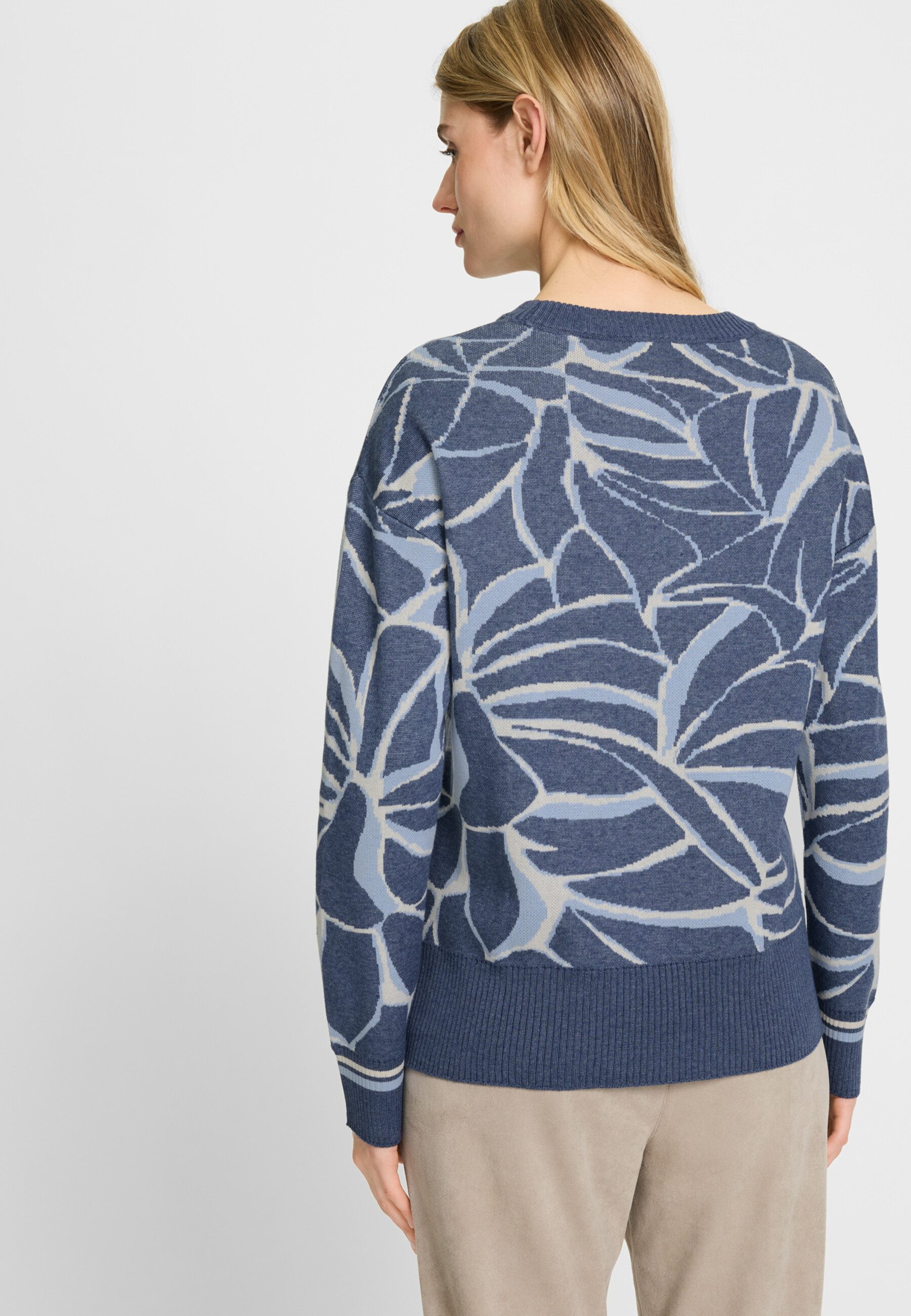 Olsen Strickpullover mit modernem Rundhalsausschnitt